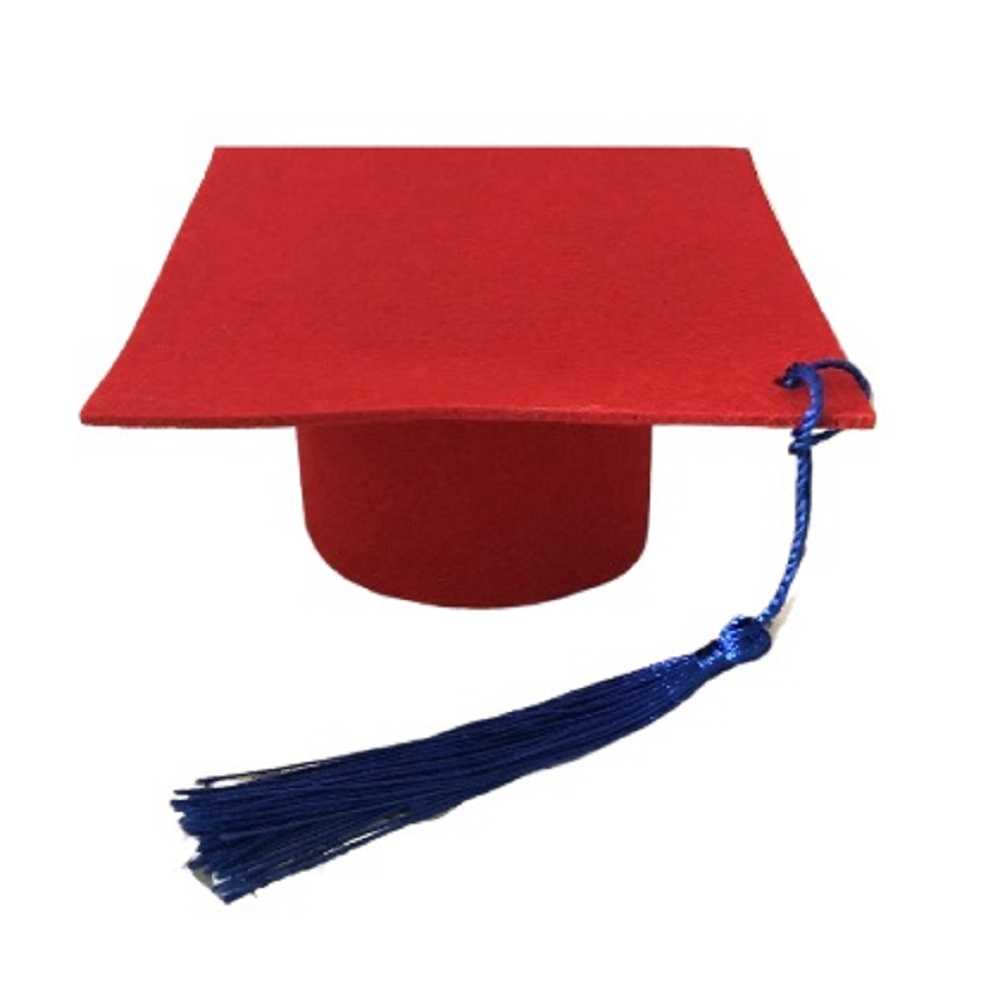【A-ONE 匯旺】紅色(大) 畢業小熊帽 畢業學士帽 畢業證書帽 拍攝小物 迷你博士帽 花束裝飾 畢業用品 碩士帽