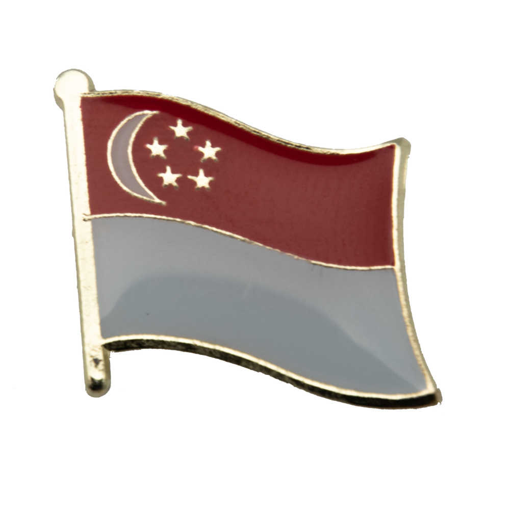 Singapore 新加坡國旗 紀念飾品 國旗飾品 國旗別針 紀念品 國旗徽章 紀念別針 出國