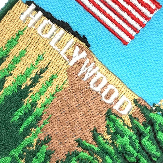 美國 好萊塢 USA HOLLYWOOD 補丁臂章燙 刺繡燙布貼 DIY衣飾立體繡貼