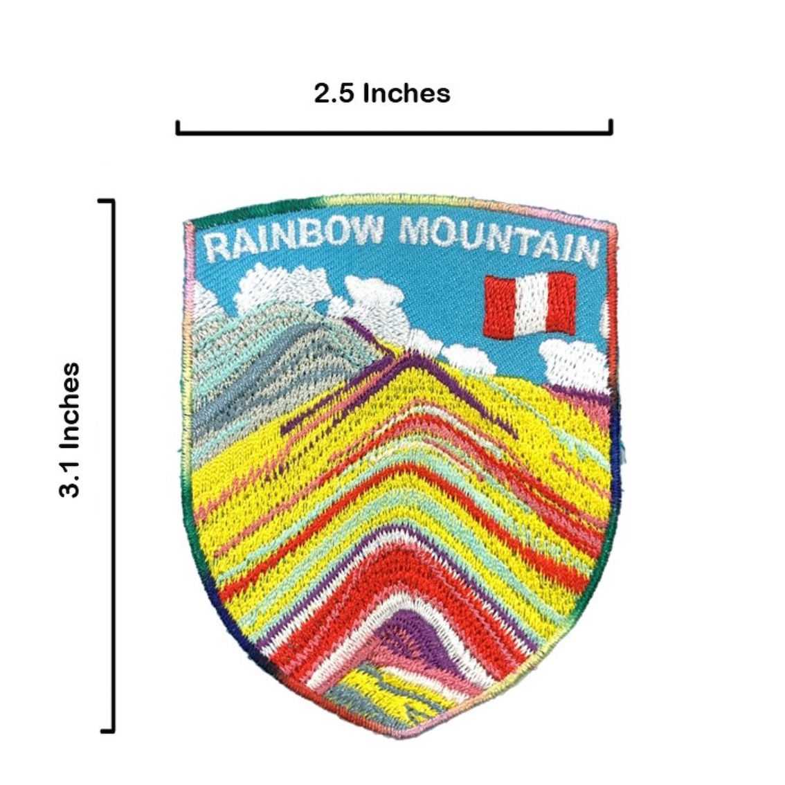 祕魯彩虹山 地標電繡徽章 胸章 立體繡貼 裝飾貼 繡片貼 打卡地標 燙布貼紙