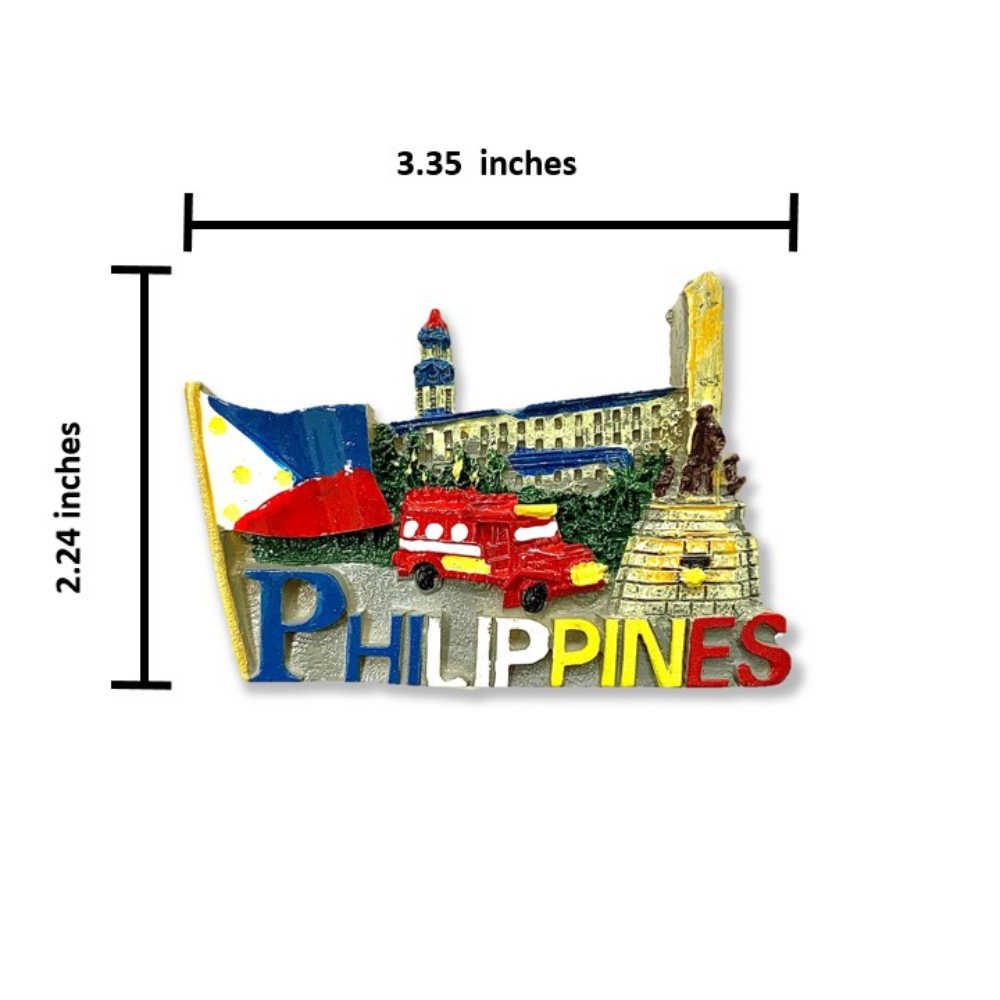 菲律賓3D立體磁鐵+菲律賓國旗電繡貼【2件組】彩色磁鐵 冰箱磁鐵 白板磁鐵 辦公磁鐵 立體冰箱貼