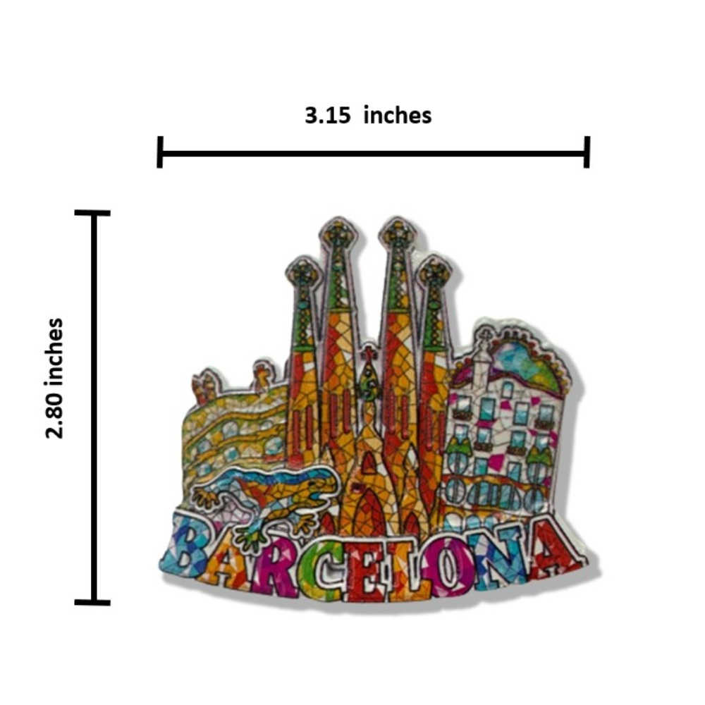 巴塞隆納高第聖家堂 Sagrada Família3D立體磁鐵+西班牙 聖家堂背膠補丁【2件組】旅遊磁鐵 紀念磁鐵 出國