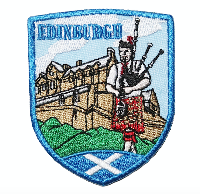 英國 愛丁堡 蘇格蘭笛 蘇格蘭裙 背膠刺繡背膠補丁 袖標 布標 布貼 補丁 貼布繡 臂章
