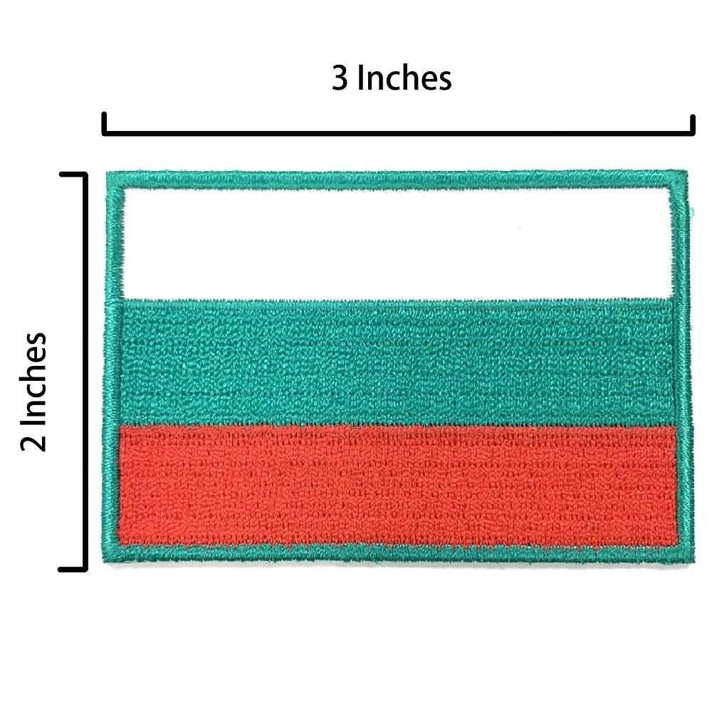 保加利亞 國旗熱燙補丁貼 熨燙袖標 背膠補丁布標 地標背膠刺繡士氣章 貼章 燙布貼 徽章