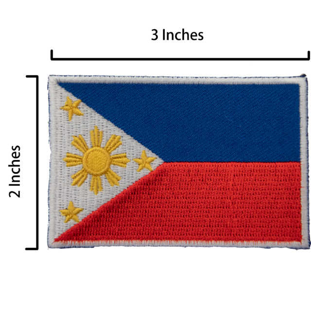 PHILIPPINES  菲律賓 國旗 刺繡燙布貼(含背膠) 國旗臂章 熨燙貼章 刺繡燙貼 燙布貼 熨燙徽章 電繡布章