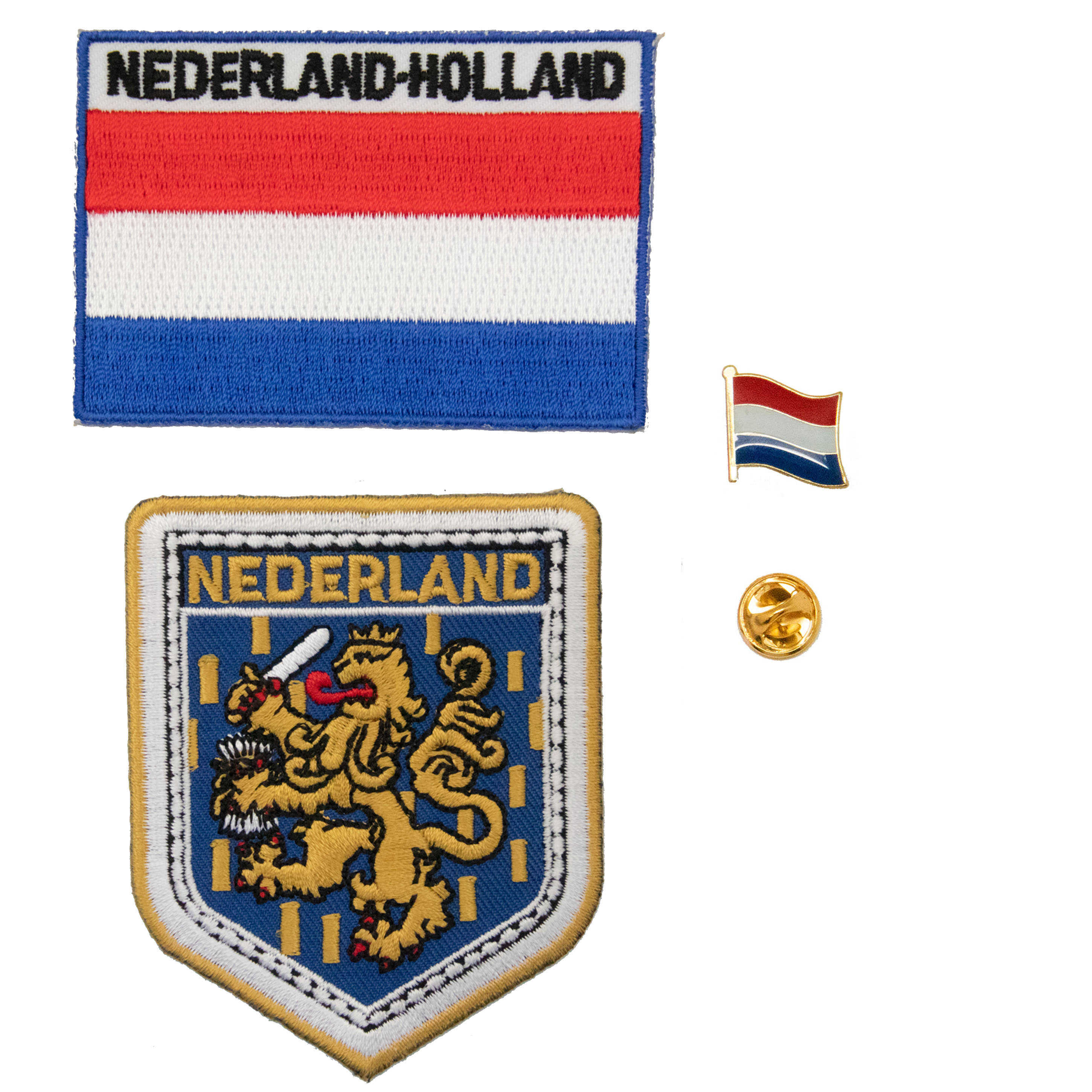 個性立體刺繡布標 三件組阿姆斯特丹地標＋荷蘭國旗刺繡+徽章 DIY 裝飾貼 繡片貼