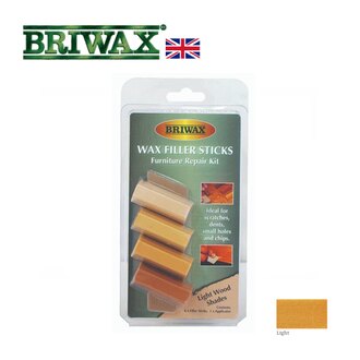 【英國Briwax】木製品補色修復棒-淺色系 用於划痕，孔，凹痕和碎屑