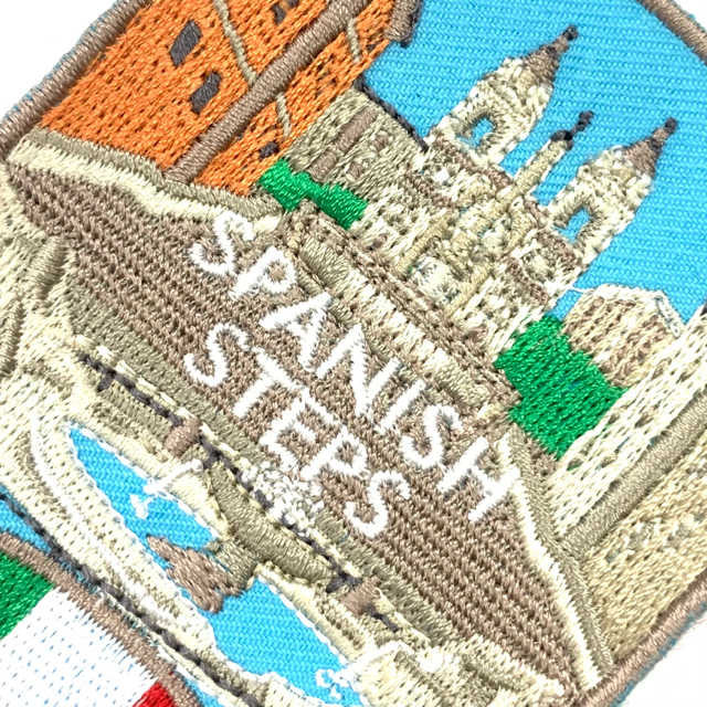 義大利 西班牙階梯 PATCH 刺繡布章 INS打卡地標貼布 布標 燙貼 徽章 肩章 識別章 背包貼