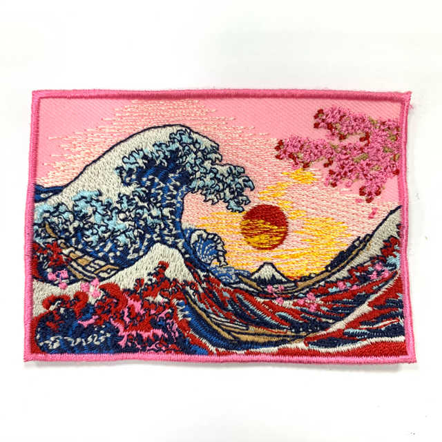 日本鶴 日式風格 浮世繪 刺繡貼布 電繡貼 背膠補丁 PATCH 刺繡貼章 補丁貼 燙布貼 徽章