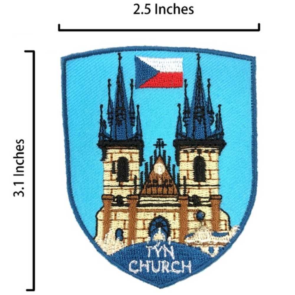 捷克布拉格磁鐵冰箱貼+捷克 泰恩教堂背膠補丁【2件組】 fb打卡地標 冰箱磁鐵   辦公室磁鐵