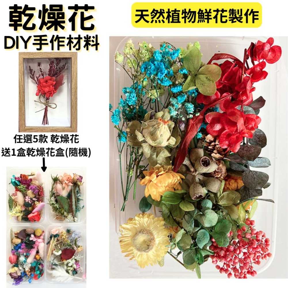 【A-ONE】乾燥花盒 菊花 薰衣草 花束 天然 芳香 療癒 可做香包 插花 滿天星 捧花 C15 隨機乾燥花盒