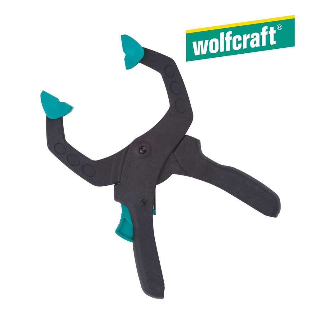 【Wolfcraft】棘輪快速夾 -40mm 3615000 活動式V形爪槽，適合持圓形工件