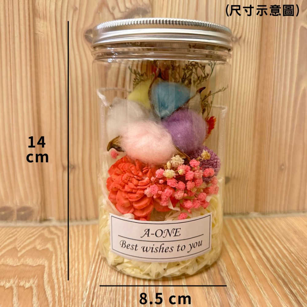 【A-ONE】永生索拉花罐 許願花瓶 小花束 小捧花 乾燥花束 永生球花 畢業乾燥花 索拉花束 情人節 生日 聖誕節