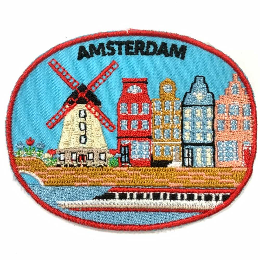 荷蘭阿姆斯特丹 背膠補丁布標 外套刺繡背膠補丁 袖標 布標 布貼 補丁 貼布繡 臂章