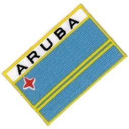 阿魯巴 Aruba 滿繡 布貼 國旗 肩章 3D 燙片貼 熨燙 熨斗貼布 衣服 補丁圖案1入