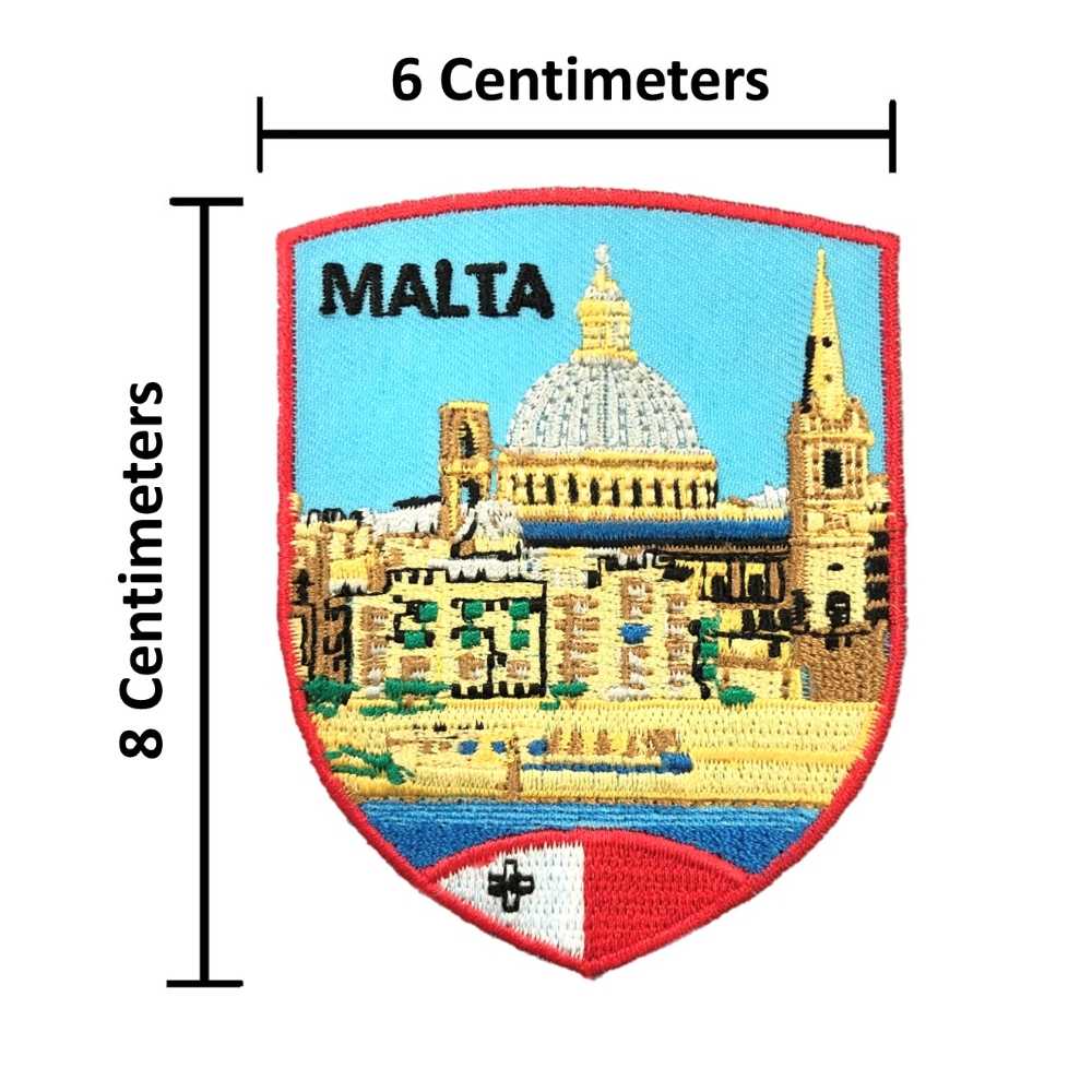 馬爾他 莫斯塔圓頂教堂 刺繡貼布 電繡貼 背膠補丁 外套電繡布章 貼布 布標 燙貼 徽章 肩章 識別章 背包貼
