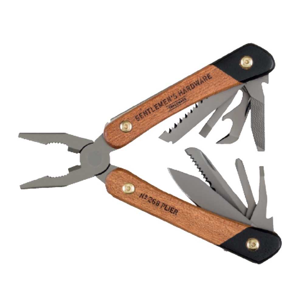 【Gentlemen\u0027s Hardware】鉗子多功能工具 帶木柄的 12 合 1 鉗子多功能工具