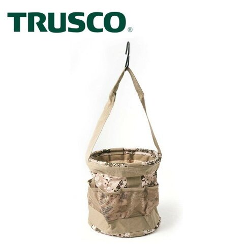 【Trusco】數位迷彩-沙漠色系電工用筒形工具袋 TMBD-270-AT 引人注目的數位迷彩多口袋電工筒形袋