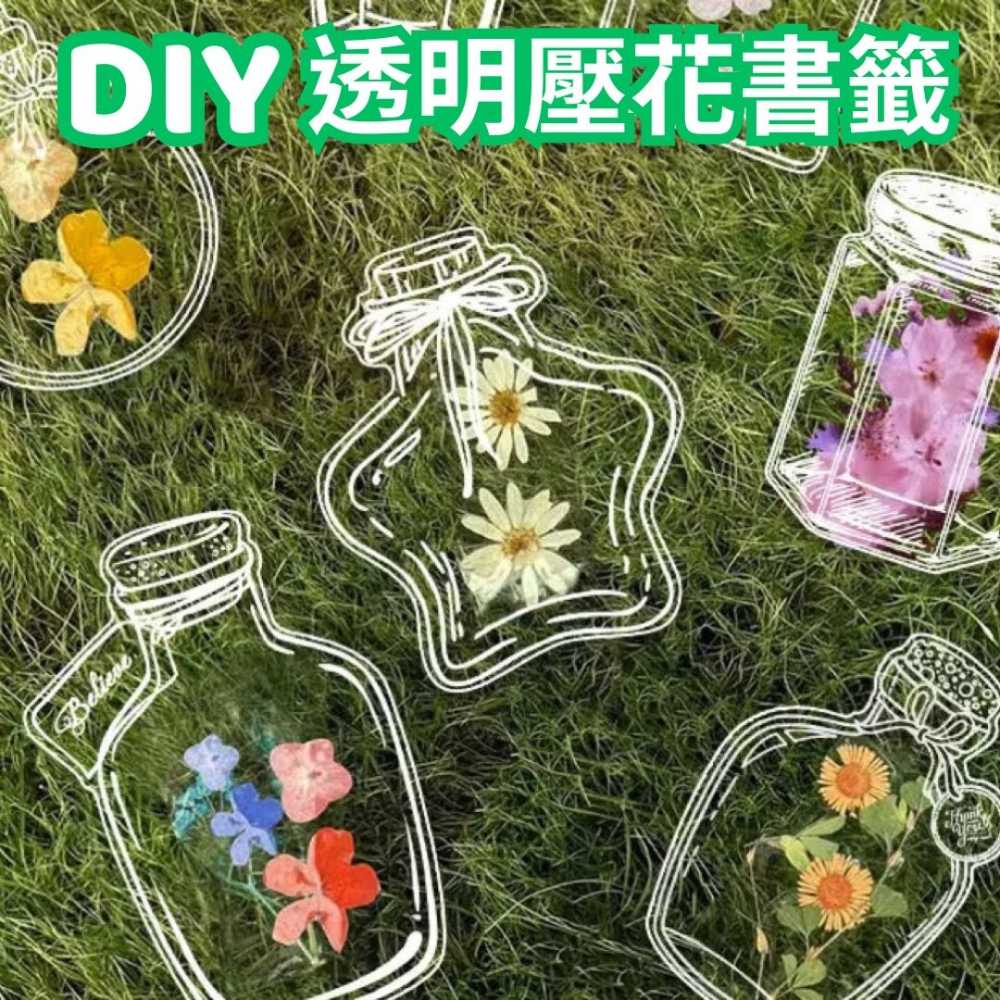 【A-ONE】真花書籤 銀河星空 親子壓花書籤 現貨 手作壓花書籤 永生花 透明小瓶子 壓花 植物標本 材料包