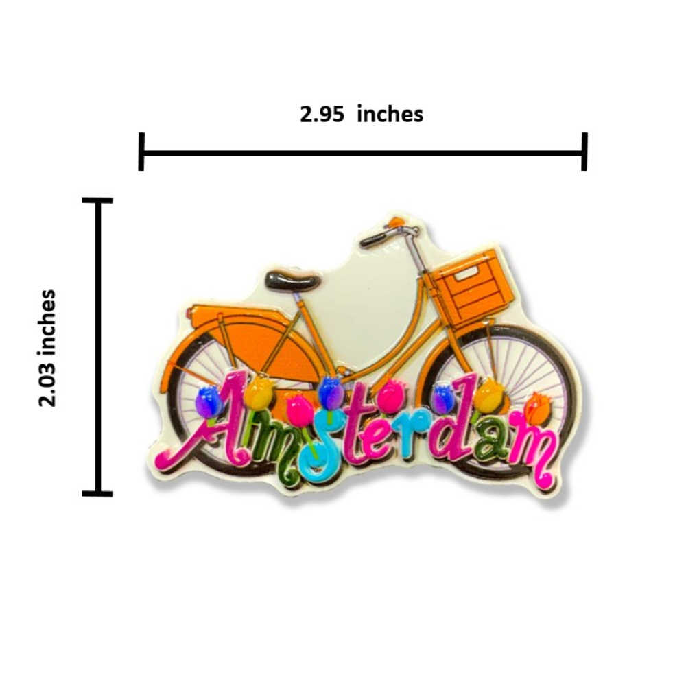 荷蘭 阿姆斯特丹腳踏車白板磁鐵+風車 鬱金香識別章【2件組】旅遊磁鐵 外國地標磁鐵 可愛磁鐵 冰箱貼 療癒磁鐵 生活家