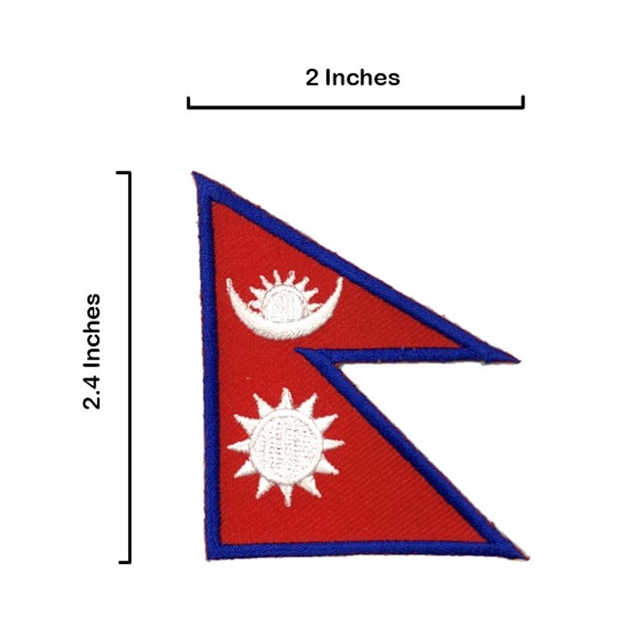 尼泊爾國旗 刺繡貼布 電繡貼 背膠補丁 電繡刺繡布章 貼布 布標 燙貼 徽章 肩章 識別章 背包貼