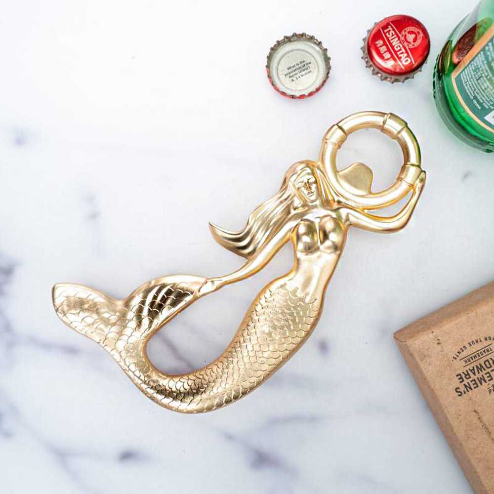 【Gentlemen\u0027s Hardware】金色人魚造型開瓶器 黃銅塗層、金屬