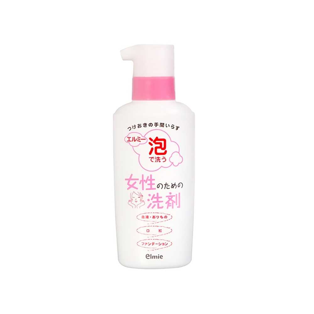 【日本愛兒美Elmie】女性專用洗劑200ml 用泡泡洗淨衣物上的血漬、口紅、粉底