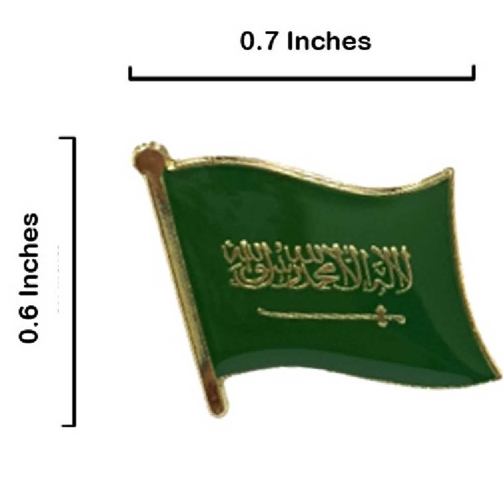 Saudi Arabia 沙烏地阿拉伯 金屬徽章 紀念胸針 配飾 國旗胸徽 國家別針 遊行 中東時尚