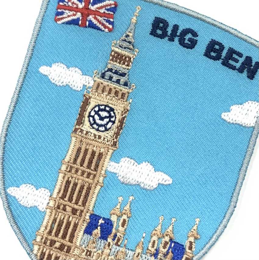 英國倫敦 大笨鐘 Big Ben 地標刺繡布章 貼布 布標 燙貼 徽章 肩章 識別章 背包貼