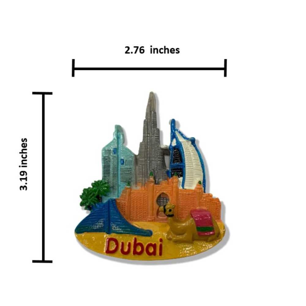 杜拜沙漠駱駝哈里發塔造型立體磁鐵+阿拉伯 UAE 杜拜帆船Patch刺繡士氣章【2件組】世界旅行磁鐵  紀念品 磁性家居