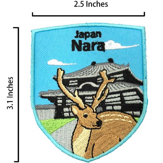 日本 奈良 地標電繡布章 貼布 布標 燙貼 徽章 肩章 識別章 背包貼 文青風格 帽子 熨斗貼布 熨燙布標 布藝徽章