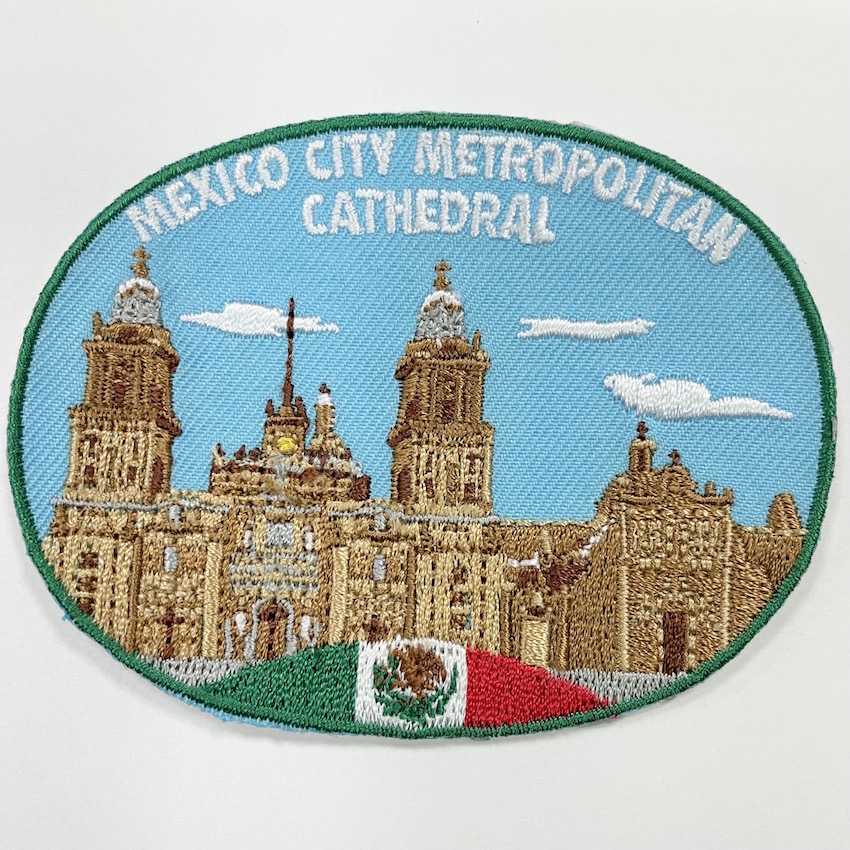 墨西哥城 主座教堂 刺繡燙布貼 徽章 刺繡布貼 補丁 士氣布章 布標 服裝補丁飾品背膠補丁貼