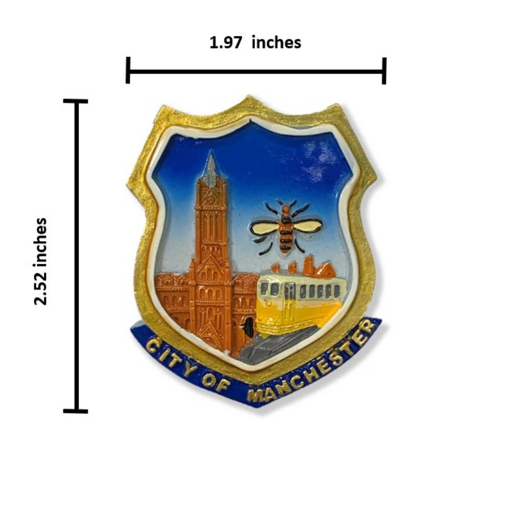 英國曼彻斯特冰箱磁鐵+英國倫敦 大笨鐘 Big Ben立體繡貼【2件組】紀念磁鐵療癒小物  磁性家居裝飾 造型磁鐵 旅遊