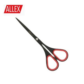 【ALLEX】Slim極細長刃不沾膠剪刀(大)140mm-紅 纖細造型，存放便利