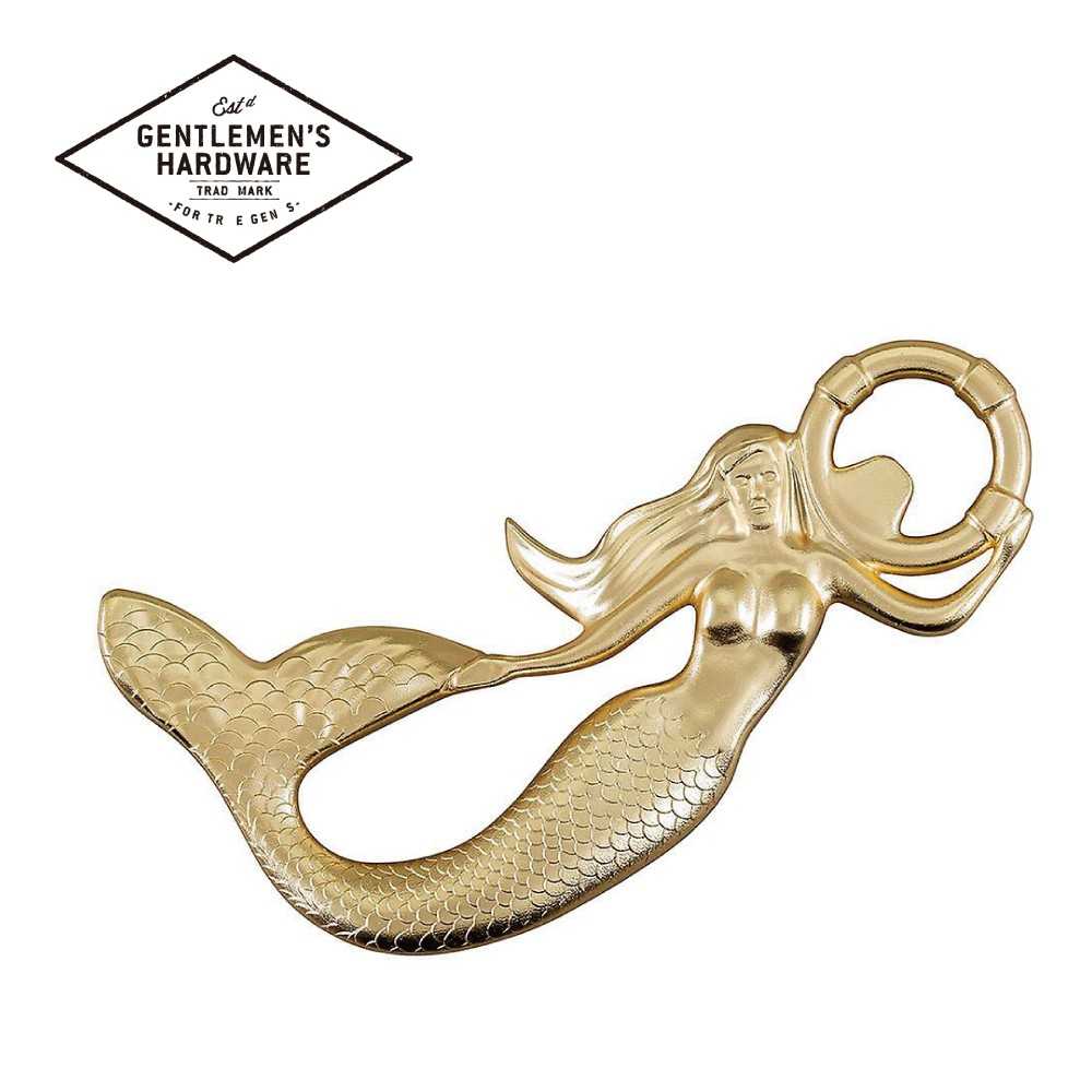 【Gentlemen\u0027s Hardware】金色人魚造型開瓶器 黃銅塗層、金屬
