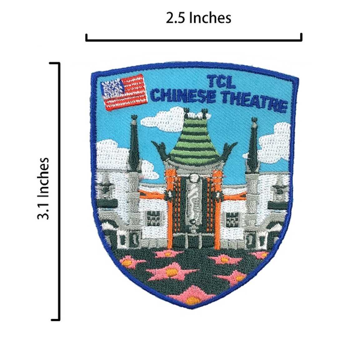 美國 中國戲院 好萊塢星光大道 外套熨斗刺繡 USA LA背膠補丁 袖標 布標 布貼 補丁 貼布繡 臂章