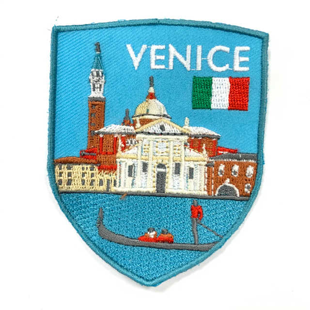 義大利 威尼斯貢多拉 背膠刺繡 GONDOLA背膠補丁 袖標 布標 布貼 補丁 貼布繡 臂章