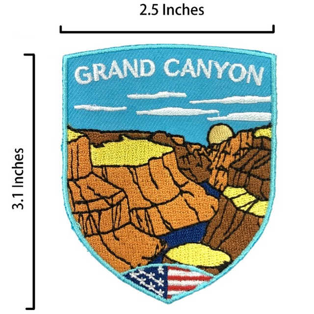 美國 大峽谷 熱燙補丁貼 熨燙袖標 背膠補丁布標 外套熨斗刺繡布章 貼布 布標 燙貼 徽章 肩章 識別章 背包貼