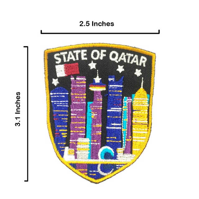 卡達 杜哈 夜景 波斯灣地標電繡刺繡布章 貼布 布標 燙貼 徽章 肩章 識別章 背包貼
