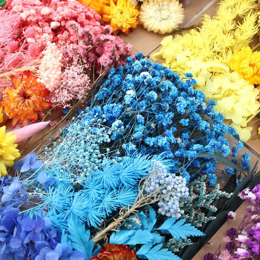 【A-ONE】水藍乾燥花素材 永生花材料包 DIY 手作浮游花 浮油花 蠟燭花材 繡球花 C02 藍色魅影