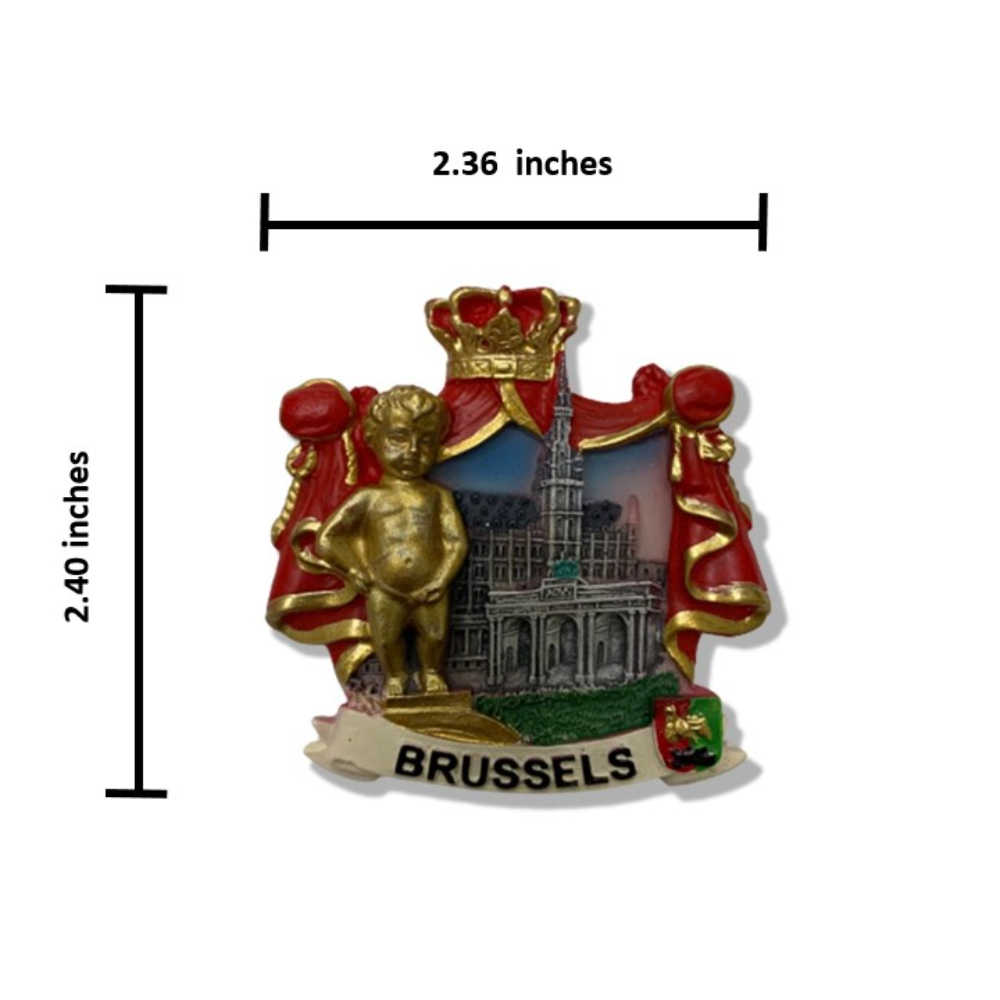 比利時布魯塞爾 尿尿小童白板磁鐵+根特布藝徽章【2件組】黑板磁鐵 冰箱磁鐵 鐵門磁鐵 旅遊磁鐵 紀念磁鐵 出國禮物磁鐵