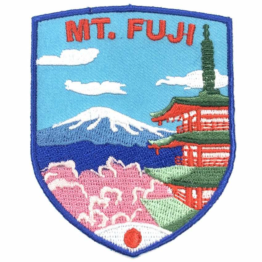 日本富士山風(fēng)景 刺繡布章 貼布 布標(biāo) 燙貼 徽章 肩章 識(shí)別章 INS打卡地標(biāo) 背包貼