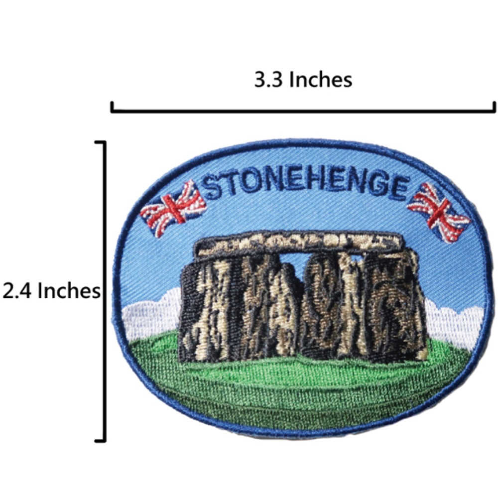 英國巨石陣特色地標磁鐵+英國 巨石陣刺繡布標【2件組】紀念磁鐵療癒小物  磁性家居裝飾 造型磁鐵 旅遊磁鐵