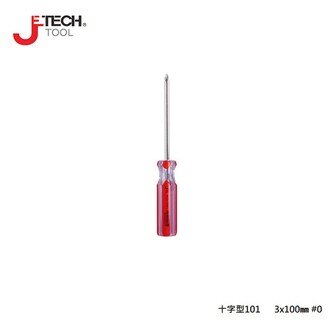 【JETECH】彩條起子 十字型101 - 3x100㎜ #0-GB-LC3-100(+)-1040 高強度鉻釩鎳鋼刀桿