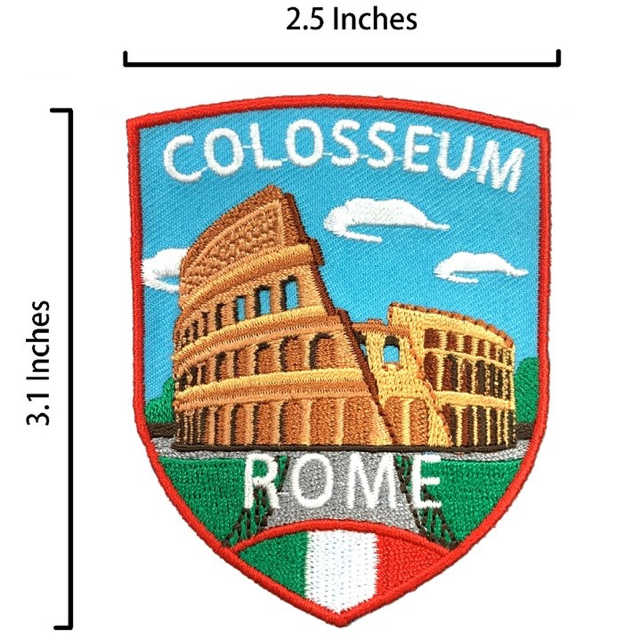 義大利 羅馬競技場 文青設計 布藝徽章 DIY 創意 Patch 外套熨斗刺繡徽章 胸章 立體繡貼 裝飾貼 繡片貼 燙布