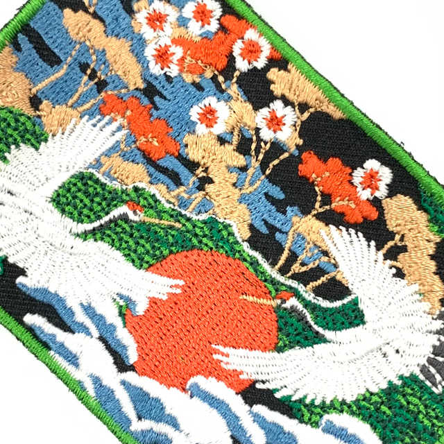 日本鶴 日式風格 浮世繪 刺繡貼布 電繡貼 背膠補丁 PATCH 刺繡貼章 補丁貼 燙布貼 徽章