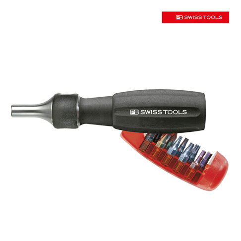 【PB SWISS TOOLS】10合1棘輪起子 -30mm PB-6510.R-030 凹凸面軟柄握把，絕佳止滑效果