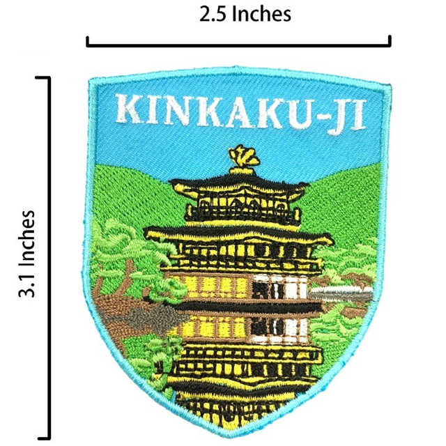 日本 金閣寺 外套電繡背膠補丁 袖標 布標 布貼 補丁 貼布繡 臂章