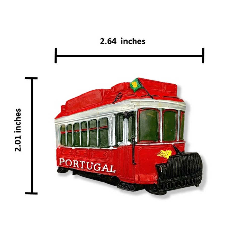 葡萄牙紅色巴士世界旅行磁鐵+葡萄牙貝倫塔貼章【2件組】紀念磁鐵療癒小物  磁性家居裝飾 造型磁鐵 旅遊磁鐵