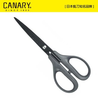 【日本CANARY】黑刃不粘膠事務剪 黑色極簡風 環保概念設計